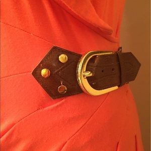Cache Dresses - Orange Cache wrap dress, size 4, leather belt Cache Dresses - Orange Cache wrap dress, size 4, leather belt